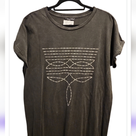 NEW Cowboy Boot Stitch Dress Side Slits Size Small/Medium Cowboycore Distressed - Picture 3 of 6